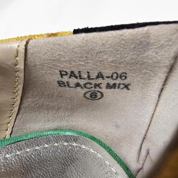 Women's 90's Y2K Reggae Colors Faux Suede Peep Toe Platform Heels Size 6 - Picture 3 of 6